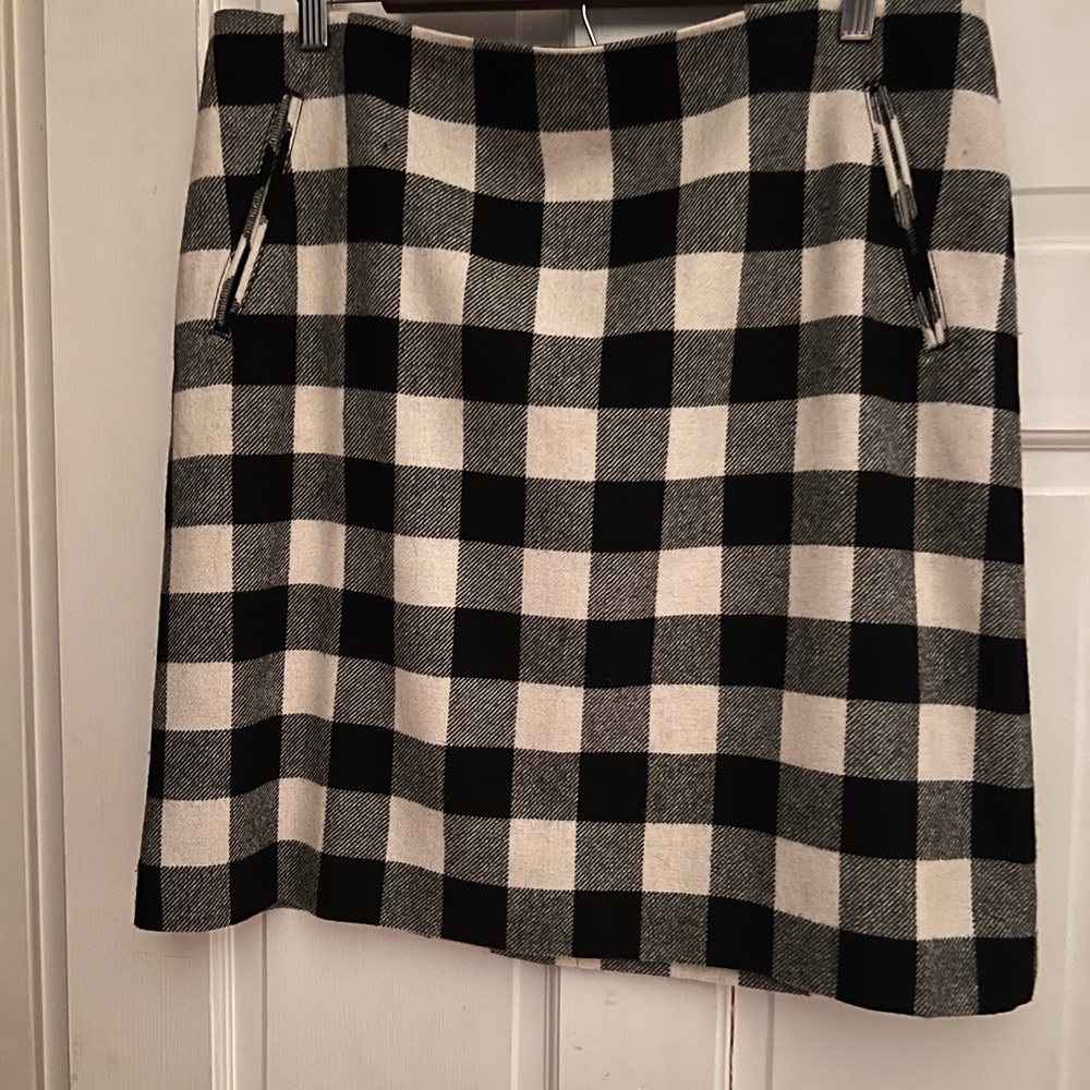 Talbots Butcher Block Plaid A-Line Skirt